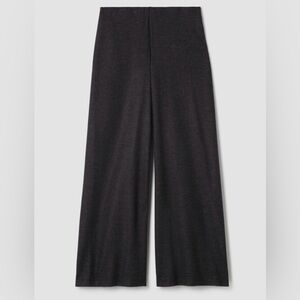 Eileen Fisher Charcoal Wool Wide Leg Pants